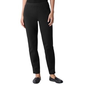 Eileen Fisher terry cotton stretch pull on slim fit pants L excellent condition